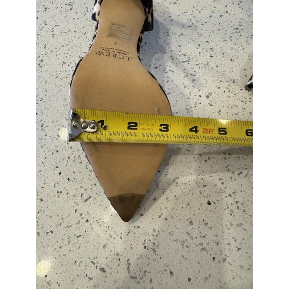 J.Crew Collection Elsie d’Orsay Pumps Leopard Print Sequin Italy Sz 7 Stiletto - Picture 9 of 16